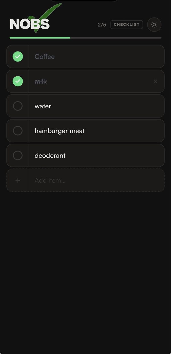 No BS Quick List screenshot